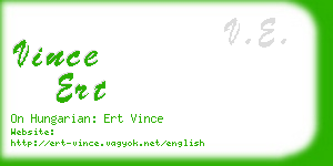 vince ert business card